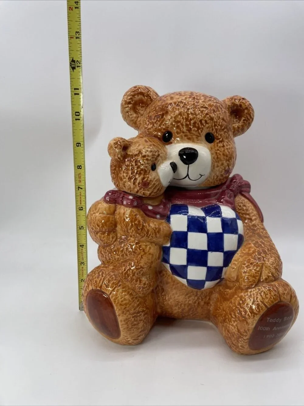 2002 Teddy Bear Cookie Jar Baum Brothers Style-Eyes 100th Anniversary Vintage